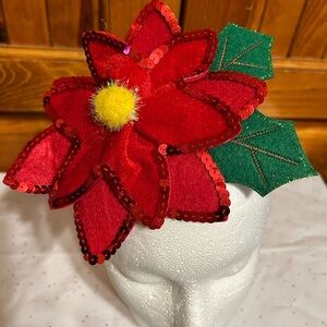 Festive Red Floral Headband